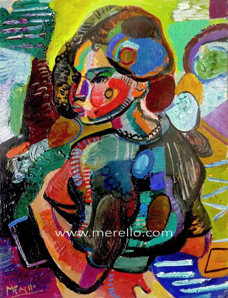 ART OF SPAIN. ARTISTS PAINTINGS.-Jose Manuel Merello.- Pepita de Oro. Mix media on wood