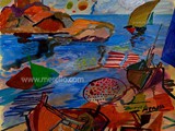 ART_LONDON_CONTEMPORARY_ARTISTS_PAINTERS_PAINTINGS.Merello.-Sal_azul._Mix_media.