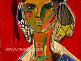 ART_MODERNE_ACTUEL-ARTISTES_PEINTRES21SIECLEXXI_Merello.-Figura_sobre_fondo_rojo_(73_x_54_cm)_Mix_media_on_wood.