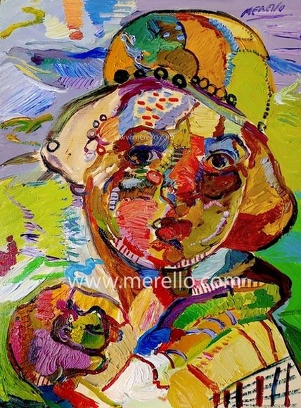 EXPRESSIONISM WORLD, EXPRESSIONISTS TODAY. THE COLOR.-Jose Manuel Merello.- Niño de la Malvarrosa. Mix media 