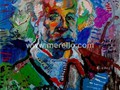 PINTORES_ESPANOLES.ARTISTAS_PLASTICOS_CONTEMPORANEOS_ACTUALES.merello.einstein_73x54_cm_mix_media_on_table_