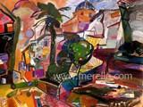 PINTURA-CONTEMPORANEA-MODERNA.-jose-manuel-merello.-subida-a-altea.-(81-x-100-cm).-mix-media-on-canvas