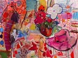 arte-moderno-cuadros.-jose-manuel-merello.-(54x73-cm).-pamela-rosa-y-florero--mixta-lienzo