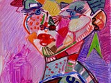 arte-moderno-cuadros.-jose-manuel-merello.-violeta-(55-x-38-cm)-tecnica-mixta-sobre-lienzo.