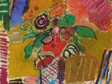 arte-moderno-cuadros.-merello.-florero-oriental-(73x54-cm)-mixta-tabla