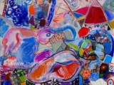 arte-moderno-cuadros.-merello.-mujer-de-porcelana-azul-(81x100-cm)-mix-media-on-canvas