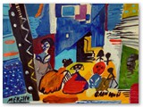 contemporary-modern-art-world-artists.jose-manuel-merello-las-meninas-de-velazquez.-mix-media-on-wood