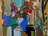 european-artists-painters.-art-europe-modern-painting.merello.-jarron-azul-con-flores-(100x81-cm)mixta-lienzo