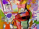european-artists-painters.-art-europe-modern-painting.merello.-mujer-frente-al-espejo-(100x81-cm)-mix-media-on-canvas