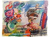 european-artists-painters.-art-europe-modern-painting.merello.--pensamiento-(31x25-cm)-mixta-paper