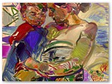 expressionismus-kunst-malerei-jose-manuel-merello.-en-la-playa-(100-x-81-cm)-tecnica-mixta-sobre-tabla