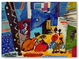 expressionismus-kunst-malerei-jose-manuel-merello.-las-meninas-de-velazquez.-mix-media-on-wood.