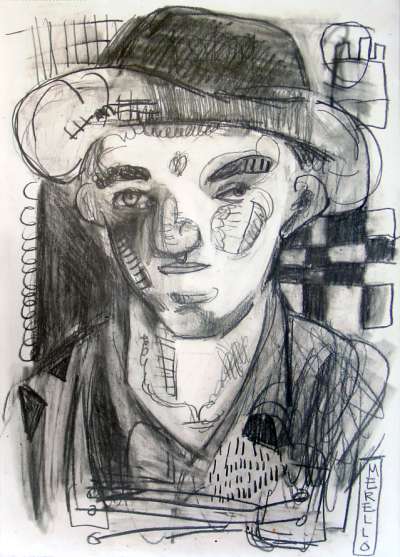 EXPRESSIONISM ART. BRUSHSTROKE EXPRESSIONIST ARTISTS.Worker .- Pencil