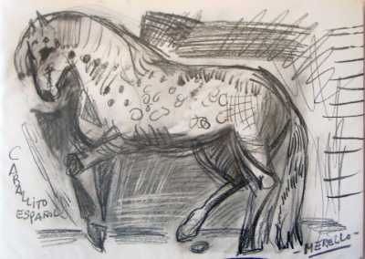 Merello.-Spanish Horse of Moon.-Pencil