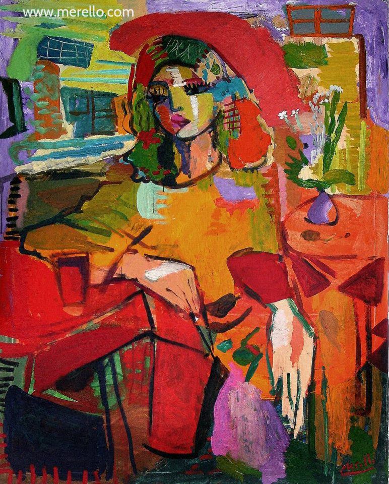 jose-manuel-merello-pintor-artista-precios-comprar-obra-cuadros.-mujer-en-rojo-146x114cm-lienzo