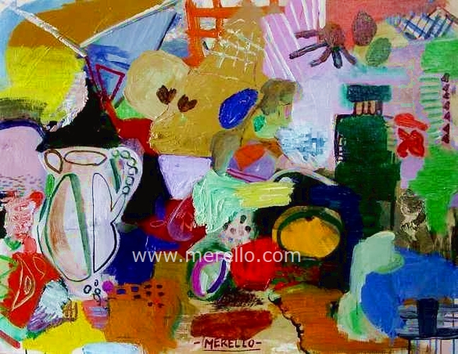 Jose Manuel Merello.-Bodegón ácido (73x92 cm)ARTE ACTUAL. Pintura actual contemporanea. Artistas y pintores actuales. Inversion en Arte moderno actual. Invertir en arte español.