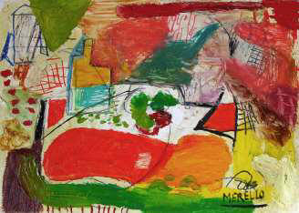 New Contemporary Art. New Contemporary Painting. Present and Future  Art. Merello.- Expressionist Still Life.