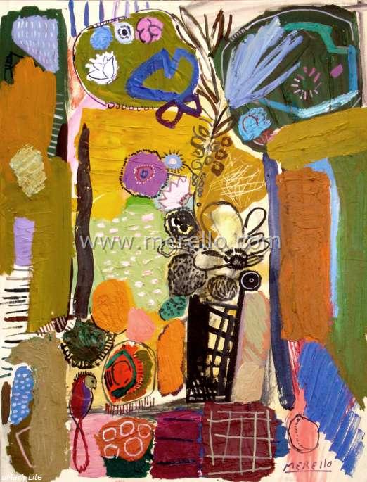 MODERN ARTISTS. Poetry Expressionism.MERELLO.-Amazonia Still Life (92 X 73 CM)